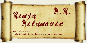 Minja Milunović vizit kartica